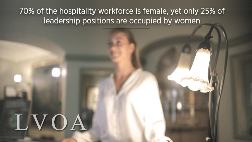 70% of the hospitality workforce is female, yet only 25% of leadership positions are occupied by women